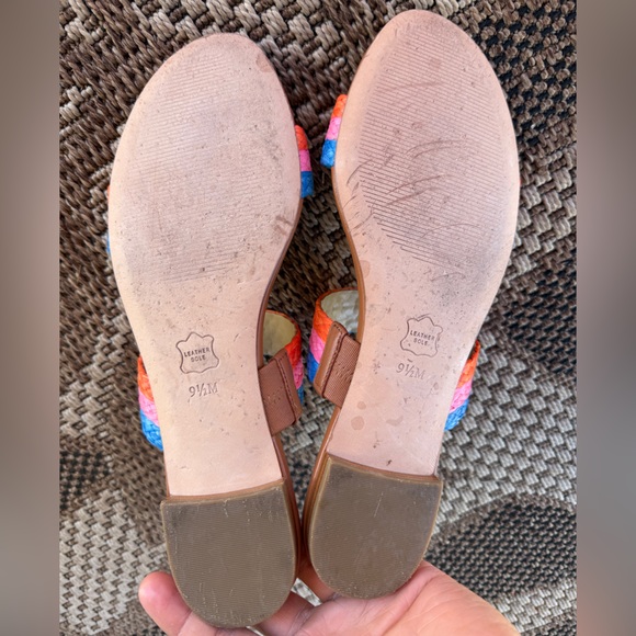 Talbots Keri Slide Sandals Bright Papaya Multicolor Braided Women’s 9.5 - Picture 2 of 4